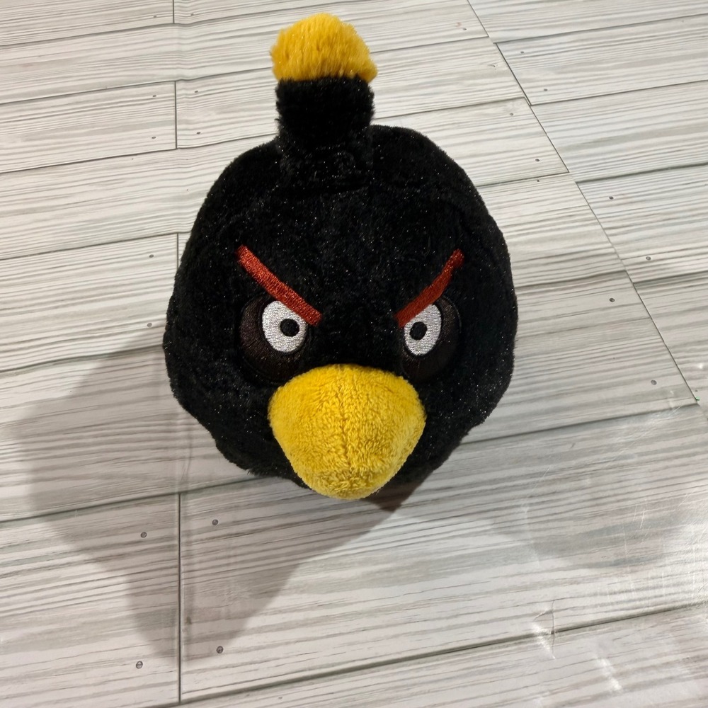 Angry Birds Bomb Black Bird Plush Stuffed Animal Toy 5 Inch Rovio Game Character